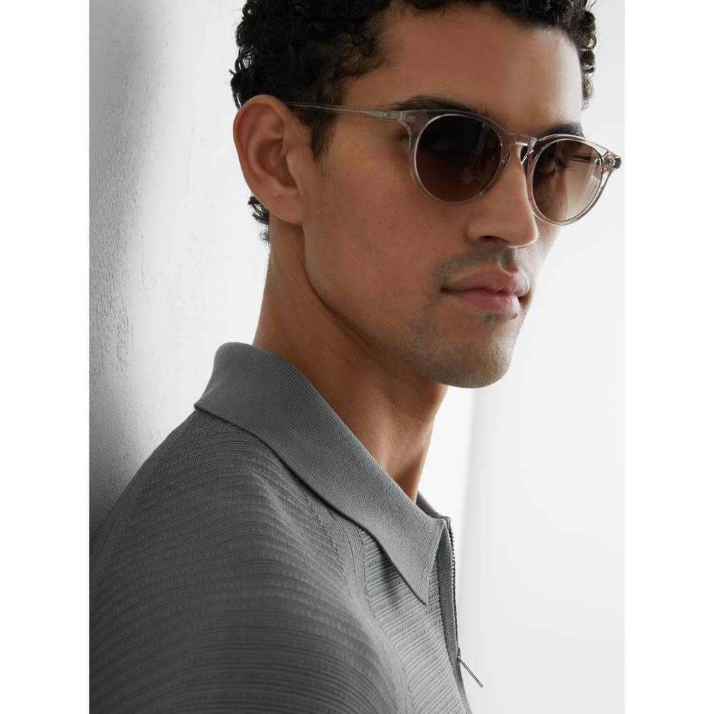 REISS Estate Textured-Knit Half-Zip Polo Shirt